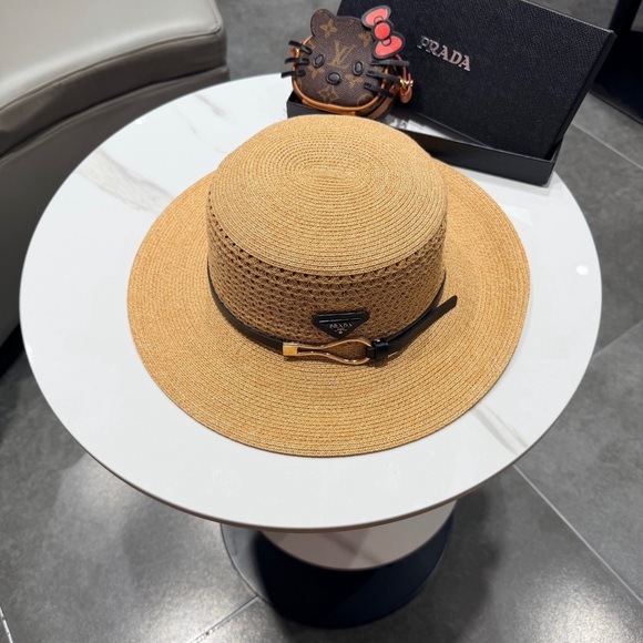 Prada Flat-Top Straw Hat, Head Circumference 57 cm - Picture 5 of 8